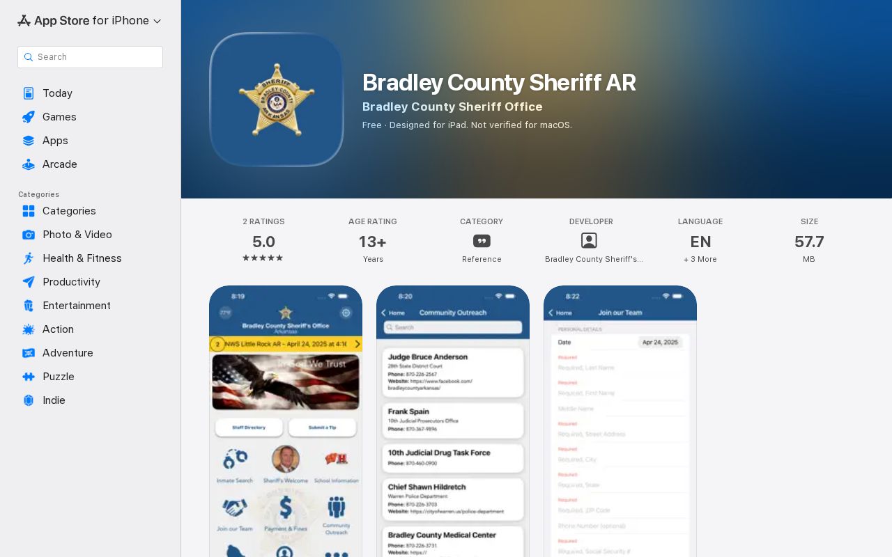 Bradley County warrant records sheriff app listing