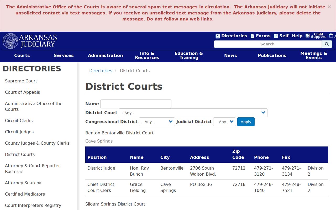 Hermitage warrant search route in Bradley District Court directory
